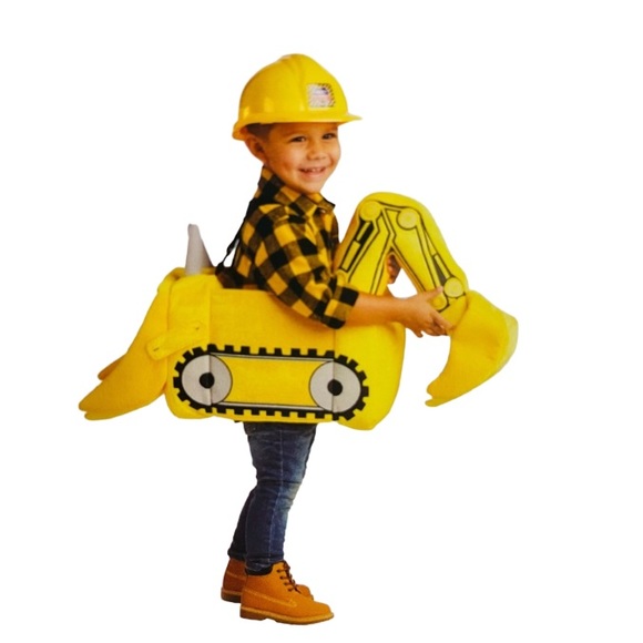 I WANT TO BE “EXCAVATOR” toddler plush Halloween costume with hat size 3-7 - Picture 1 of 12